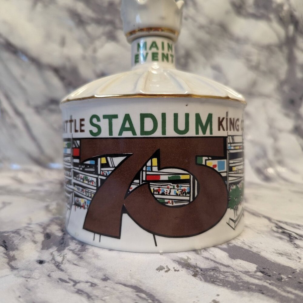 Seattle Stadium King County 75 Years Harvey Spirits Porcelain Decanter 1974 Rare